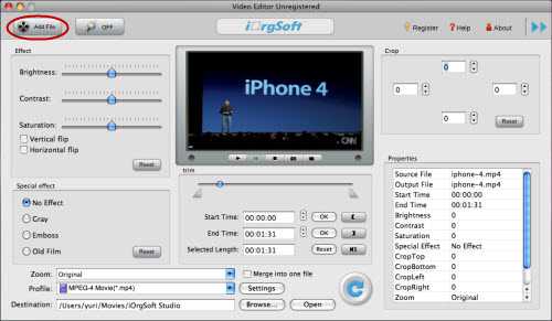 Crop video files on Mac with Mac Video Cropper